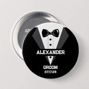 Groom Gift with Custom Name and Wedding Date Button