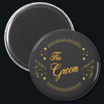 Groom Gold Wedding Elegant Magnet<br><div class="desc">Groom Gold Wedding Elegant Magnets is great for the Groom to be to use. It also makes a nice gift for the Groom or to give as favors.</div>