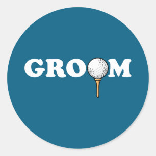 Groom golf ball golfer men bachelor funny party  classic round sticker