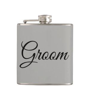Groom Gray and Black Hip Flask
