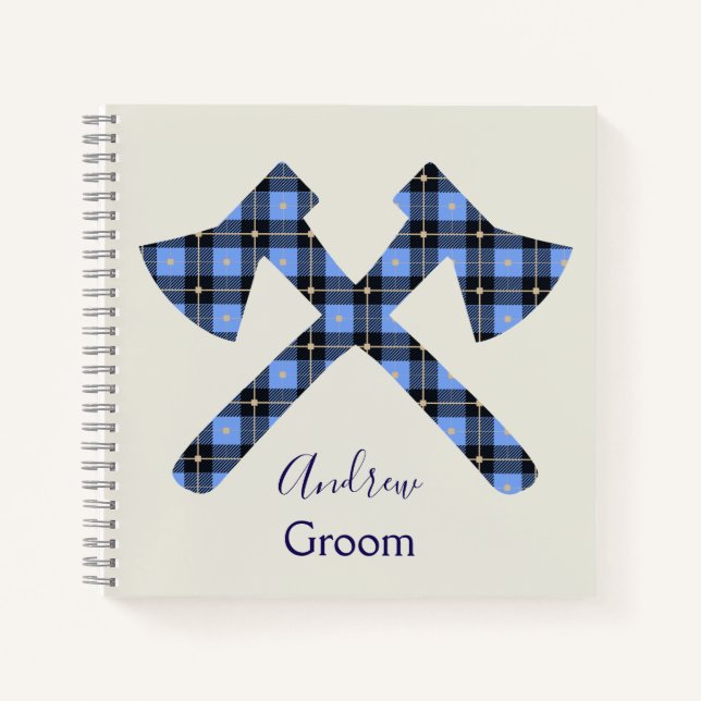 Groom Gray and Blue double cross ax Notebook (Front)