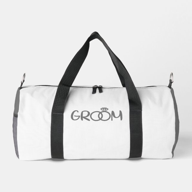 GROOM Gray White Duffle Bag (Back)