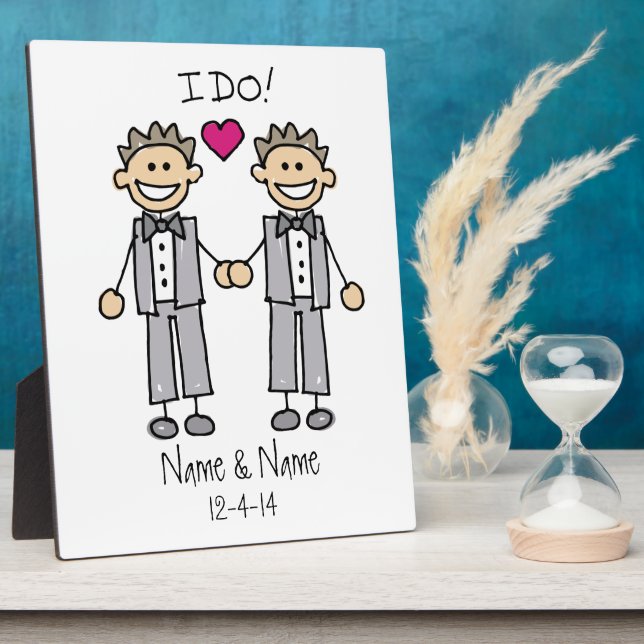 Groom Groom I Do Personalized Wedding Plaque (Side)