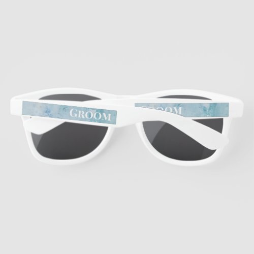 Groom Groomsman Custom Blue Classy Sunglasses