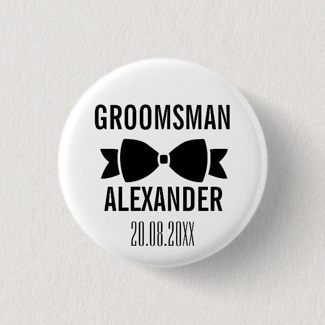 Groom Groomsman Wedding Party Favor Keepsake  Button (Front)