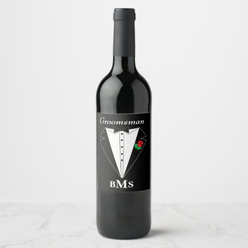 Groom Groomsmen and Best Man Bachelor Party  Wine Label