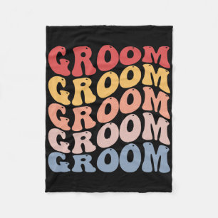 Groom Groovy Bachelor Party  Fleece Blanket
