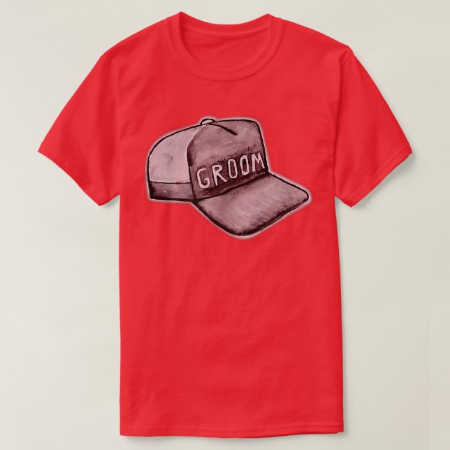 Groom Hat Cute Engagement Wedding Bachelor Party M T-Shirt (Design Front)