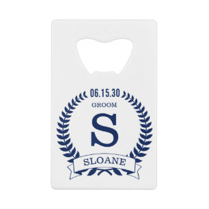 Groom Initial Credit Card Bottle Opener