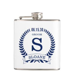 Groom Initial Flask