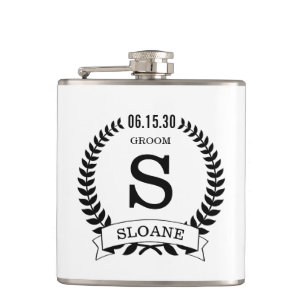 Groom Initial Flask