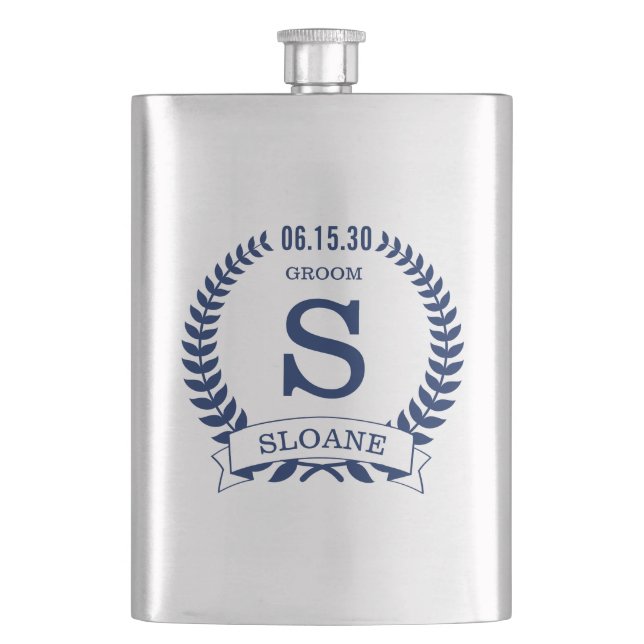 Groom Initial Flask (Front)