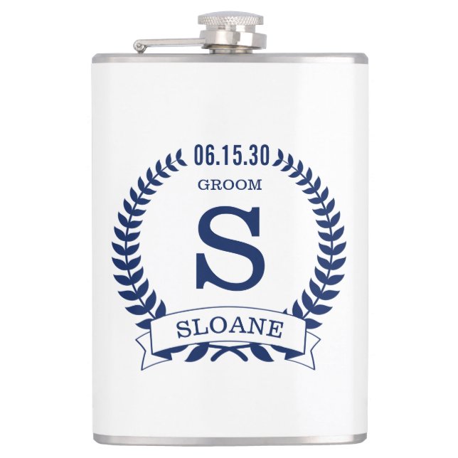 Groom Initial Flask (Front)