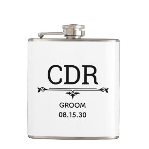 Groom Initials Flask