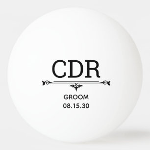 Groom Initials Ping Pong Ball