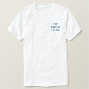 Groom Just Married  Embroidered T-Shirt