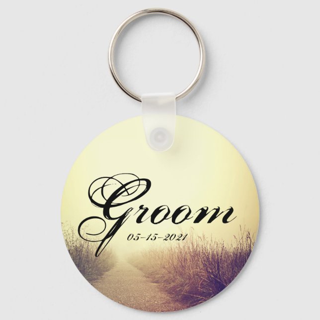 Groom Key Chain Sunrise Pathway Walkway Path Side (Front)