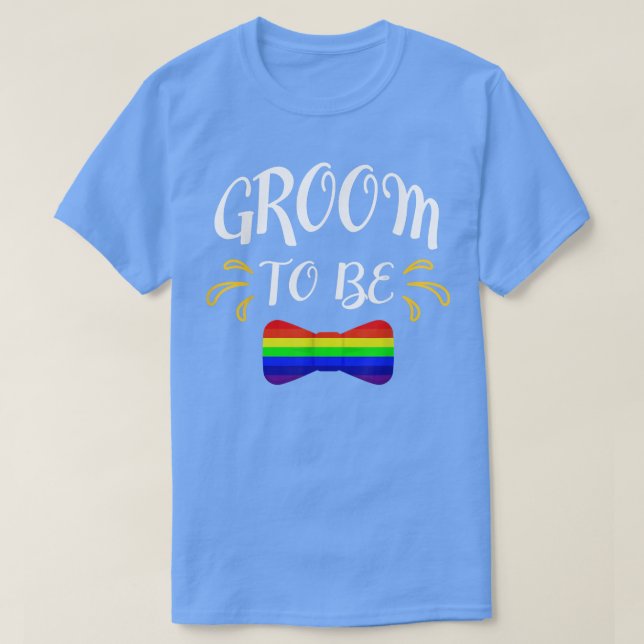 Groom LGBT Gay Wedding Bachelor Party  T-Shirt (Design Front)