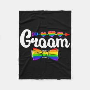 Groom Lgbt Pride Gay Bachelor Wedding Engagement L Fleece Blanket