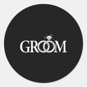 Groom Men Wedding Day Bachelor Party  Classic Round Sticker