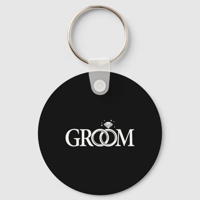 Groom Men Wedding Day Bachelor Party  Keychain (Front)