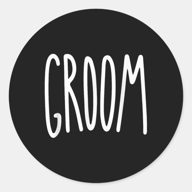 Groom Mens Wedding Bride  Classic Round Sticker (Front)