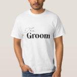 Groom Modern Retro Bachelor Party White Shirt<br><div class="desc">A classic minimalist modern retro bachelor party shirt perfect for the groom. Match it together with our matching bride-bachelorette party shirt for the perfect event.</div>