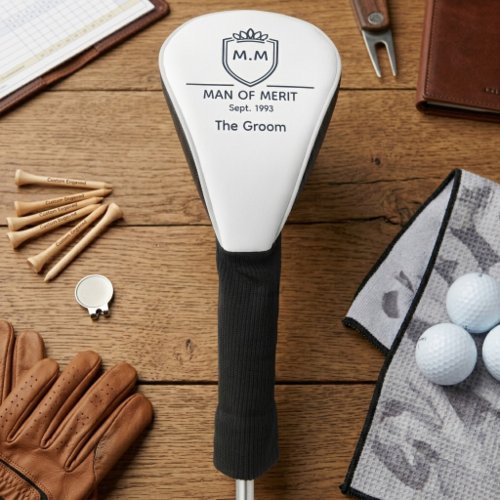 Groom Monogram Initials Name Man Of Merit Golf Head Cover