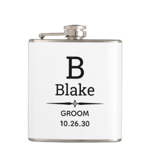 Groom Monogrammed Flask
