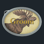 Groom Moose Belt Buckle<br><div class="desc">Groom Moose Belt Buckle</div>