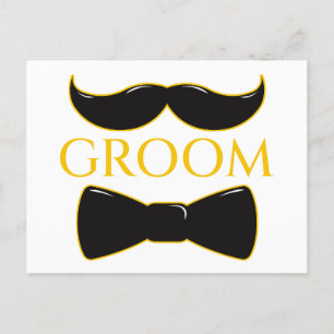 Groom Mustache And Bow Tie Postcard