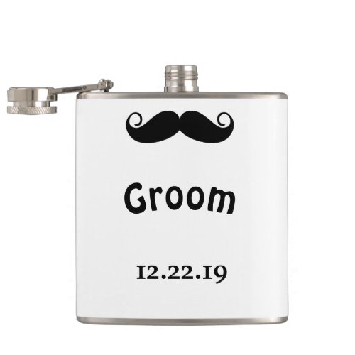 Groom Mustache Hipster Wedding Flask