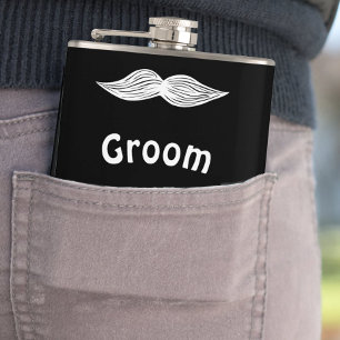 Groom Mustache Hipster Wedding Flask