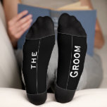 Groom or Secret Message for Bride on Bottom Socks<br><div class="desc">Typography Wedding Party Socks Groom or Secret Message for Bride on Bottom of Socks. Custom socks,  wedding party gag gifts,  wedding party socks,  groomsman,  funny wedding party gift,  wedding humor,  team groom,  team and name of groom,  unique wedding party gifts,  custom wedding party gifts, </div>