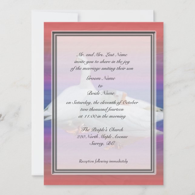 Groom parent's wedding invitations (Front)