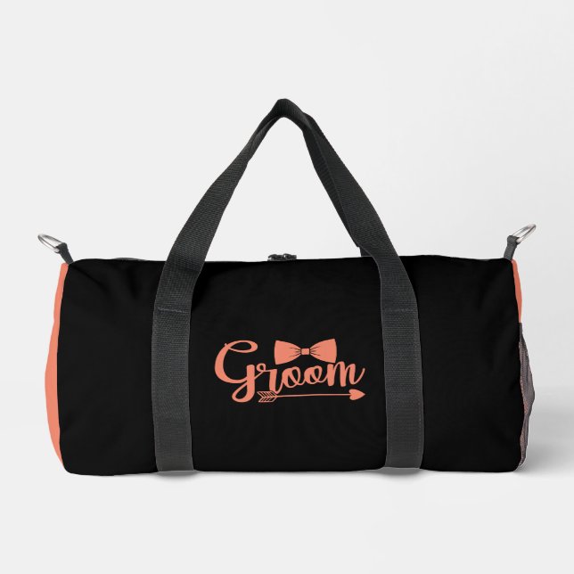 GROOM Peach White  Duffle Bag (Front)