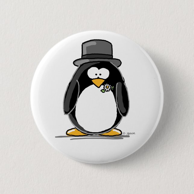 Groom Penguin Button (Front)