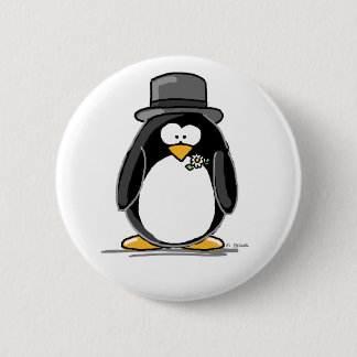 Groom Penguin Button