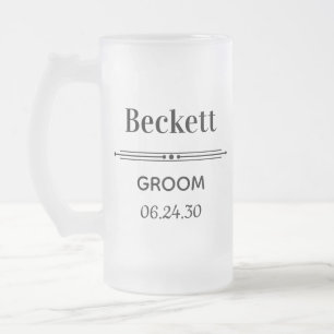 Groom Personalized Frosted Glass Beer Mug