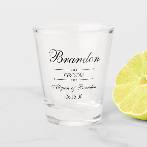 Groom Personalized Shot Glass
