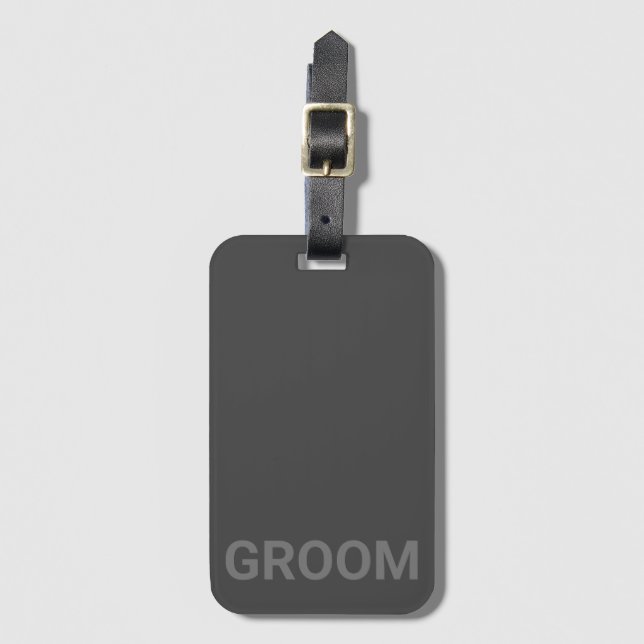 Groom Personalized Simple Modern Luggage Tag (Front Vertical)