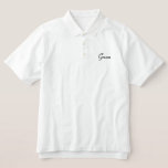 Groom Polo Shirt<br><div class="desc">Groom Polo Shirt shown in White with Black embroidered text.
Customize this shirt or buy as is.</div>
