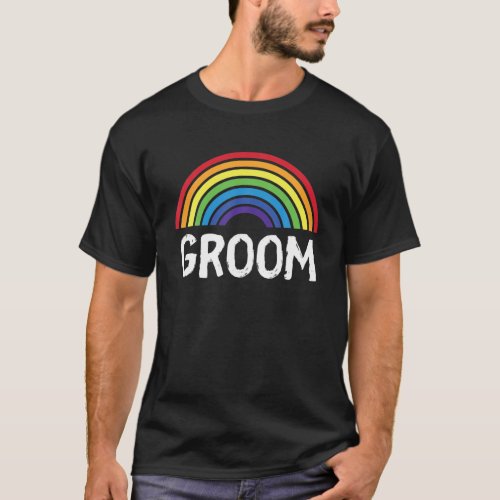 Groom Pride Rainbow Wedding LGBT Gay Bachelor Part T_Shirt