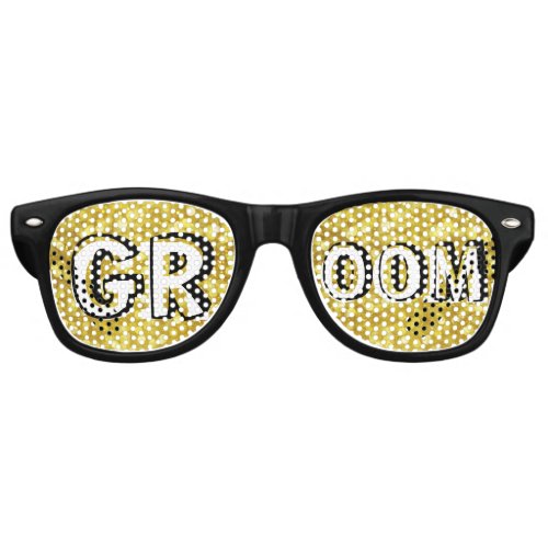 GROOM retro Shades golden  Fun Party Sunglasses