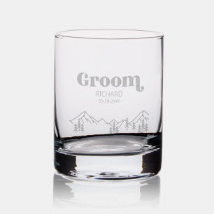 Groom Rustic Outdoor Wedding Rocks Glass