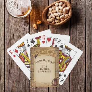 Groom’s Last Rodeo Cowboys Saddle Up Boys Poker Cards