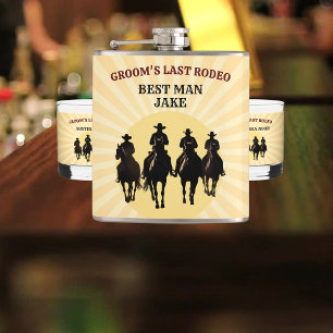 Groom’s Last Rodeo Sunset Best Man Bachelor Party Flask