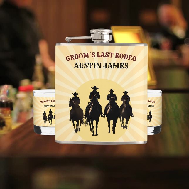 Groom’s Last Rodeo Sunset Groom's Bachelor Party Flask (Groom’s Last Rodeo Sunset Groom's Bachelor Party Flask)