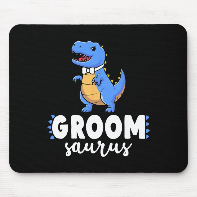 Groom Saurus Dinosaur Engagement Wedding Couples M Mouse Pad (Front)