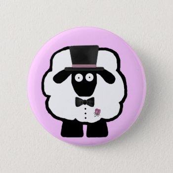 Groom Sheep Button by SillySheep at Zazzle